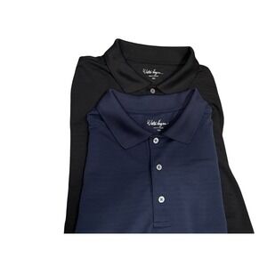 Walter Hagen Set‎ of 2 mens Sz XXL long sleeve collared polo shirts Black & Blue